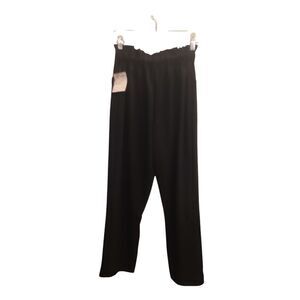Jenna Rose sz S dressy black elastic  back pants, pockets front buttons